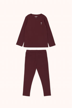 Long sleeve and pants set -  BURGUNDY