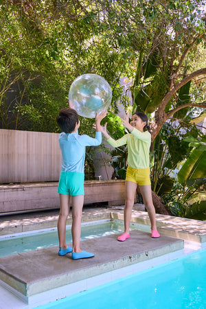 Swim Rash guard + Short Set - (LIGHT BLUE + JADE )