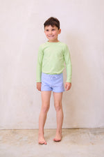 Swim Rash guard + Short Set - (PALE GREEN + SOFT BLUE )