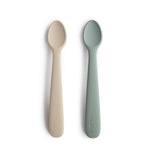 SILICONE FEEDING SPOONS (CAMBRIDGE BLUE/SHIFTING SAND) 2-PACK