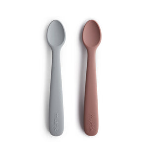 
            
                Load image into Gallery viewer, SILICONE FEEDING SPOONS (STONE/CLOUDY MAUVE) 2-PACK
            
        