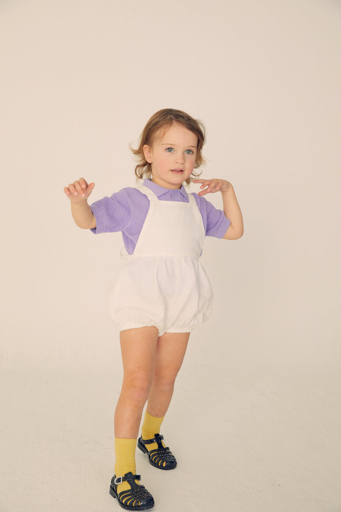 
            
                Load image into Gallery viewer, Bubble Linen Romper -White
            
        
