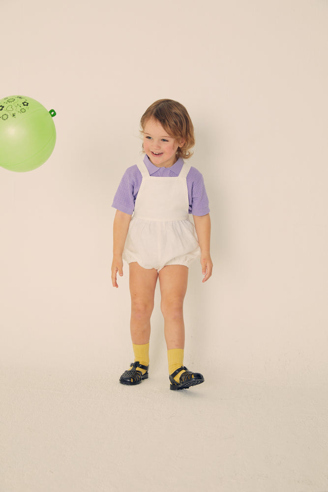 
            
                Load image into Gallery viewer, Bubble Linen Romper -White
            
        