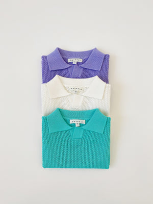Knitted Polo shirts - Mint - Maybellstudio
