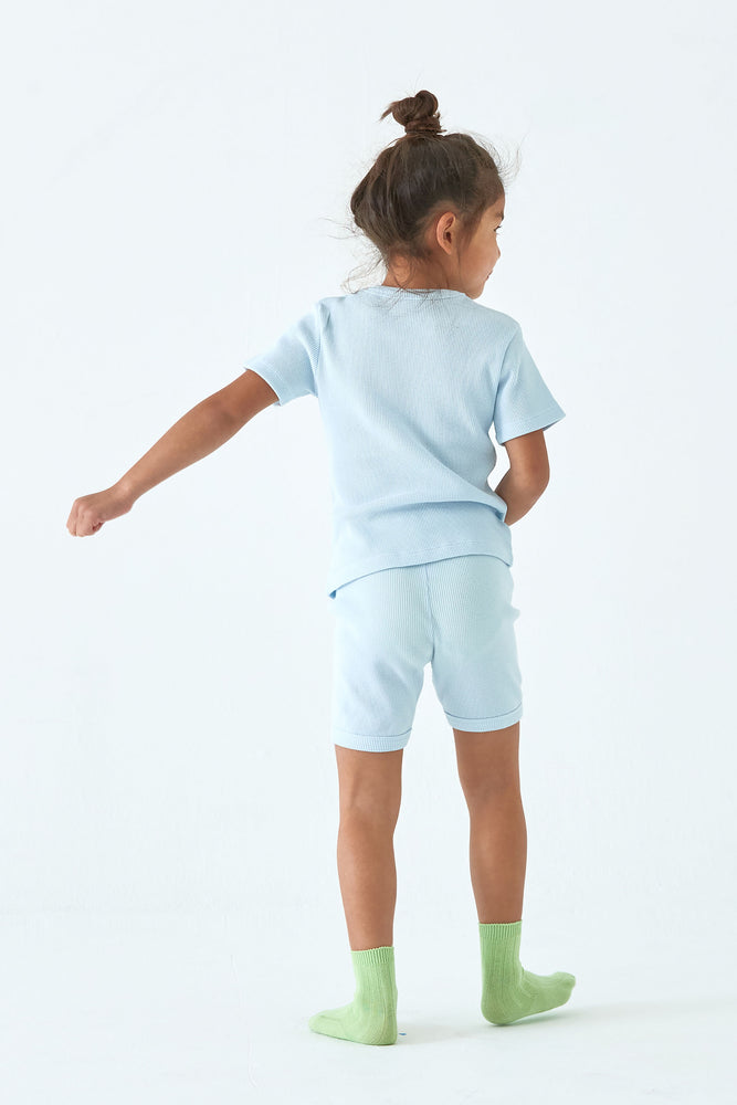 
            
                Load image into Gallery viewer, Waffle short sleeve sets - Sky Blue
            
        